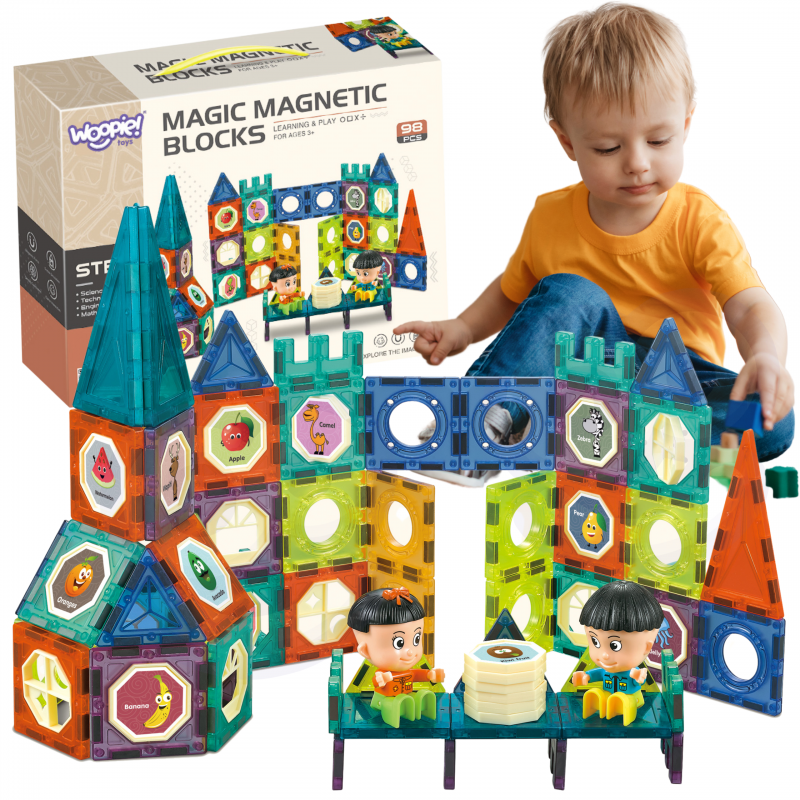 Magnetická stavebnica zámok 98 ks 3+