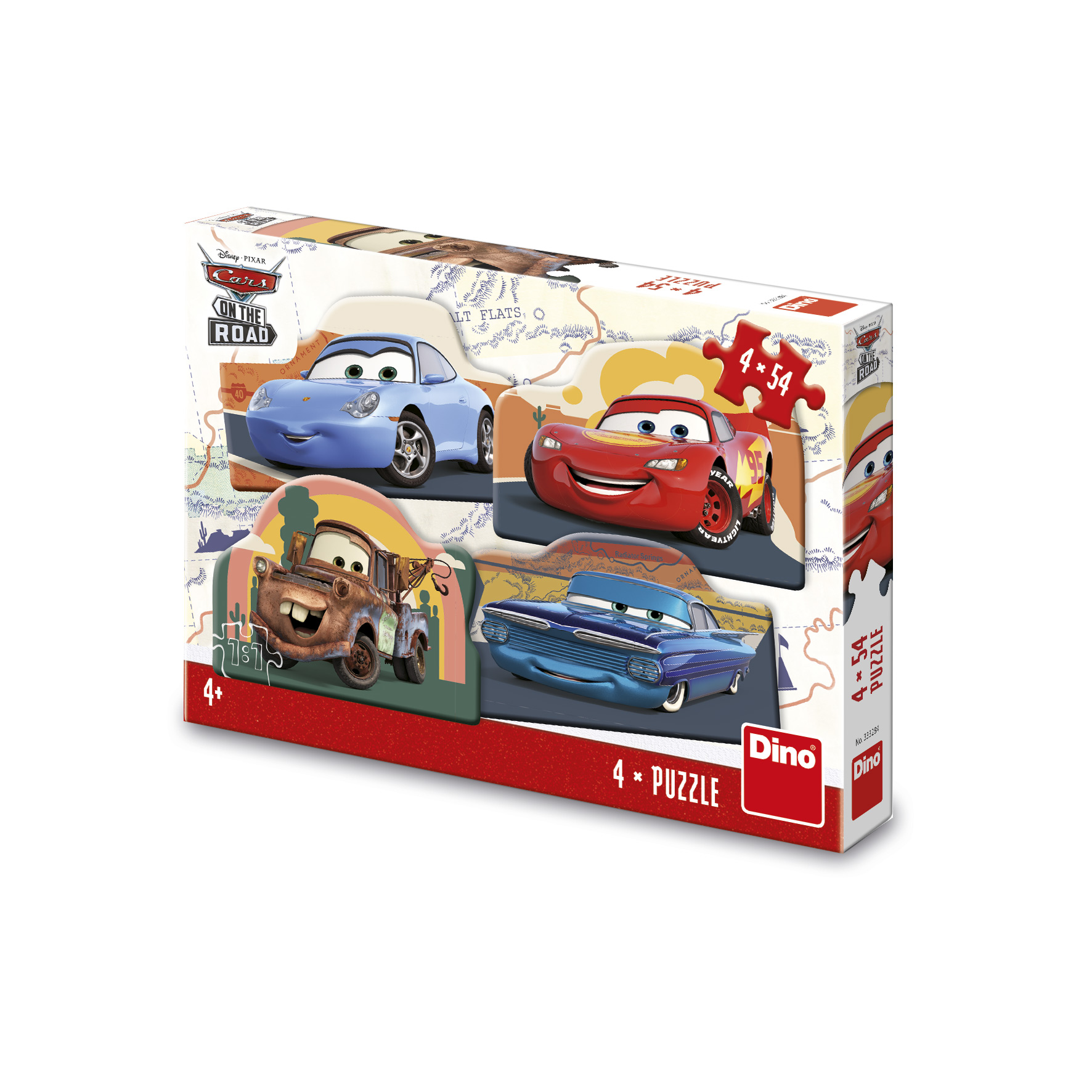 Dino Puzzle Cars na ceste 4x54 dielikov