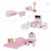 Drevený domček pre bábiky ružový LULILO (9)