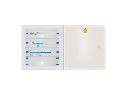 Domovní instalační rozvaděč DRE 44.C (Distribuční síť ČEZ, Provedení Oceloplechový lakovaný, Svodič přepětí bez svodiče přepětí)