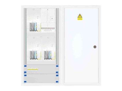 Elektroměrový rozvaděč 3x 3f elektroměr bez HDO (Distribuční síť ČEZ, Hlavní jistič B10/3p, 10 A, 10 kA, Protipožární úprava ano)