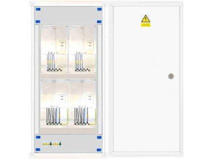 Elektroměrový rozvaděč 2x 3f elektroměr, 2x HDO (Distribuční síť ČEZ, Hlavní jistič B10/3p, 10 A, 10 kA, Protipožární úprava ano)