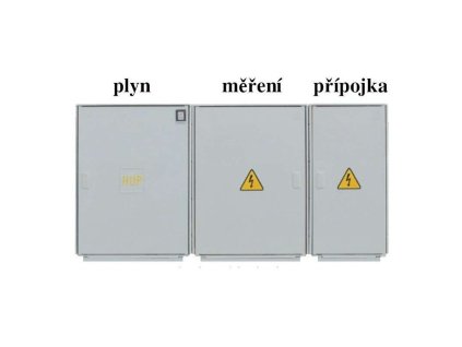 Sestava rozvaděčů HELGA 1E-N (Distribuční síť ČEZ, Hlavní jistič B10/3p, 10 A, 10 kA)