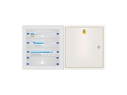 Domovní instalační rozvaděč DRE 44.E (Distribuční síť ČEZ, Provedení Oceloplechový lakovaný, Svodič přepětí se svodičem T I + T II/B + C)