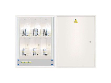 Elektroměrový rozvaděč 3x 3f elektroměr, 3x HDO (Distribuční síť EG.D, Hlavní jistič B16/3p, 16 A, 10 kA, Protipožární úprava ne)