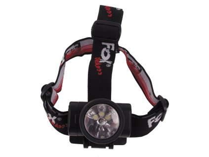 MFH Fox Outdoor Čelová svítilna Krypton výklopná se 3 LED - černá