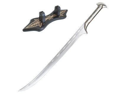 Meč Hobbit, Elvenking Thranduil – filmová replika ze stříbrné oceli se stojanem 96 cm
