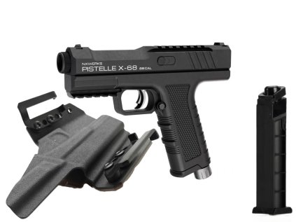 NxWerks PISTELLE X-68 Gen.2 – Taktická síla v ráži .68 až 50 J + Vnější kydexové pouzdro OWB + Originální náhradní zásobník Pistelle X-68