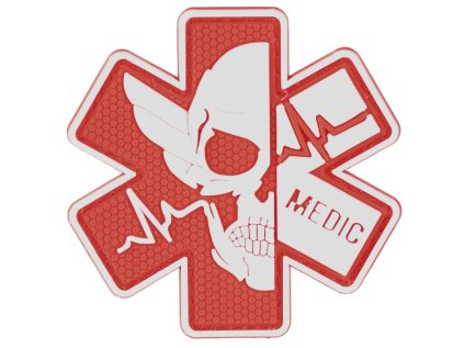 DSG PVC NÁŠIVKA NA VELCRO (DEATH MEDIC / SVÍTÍ VE TMĚ / ČERVENÁ)