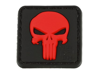 DSG  PVC NÁŠIVKA NA VELCRO (PUNISHER / ČERVENÁ)