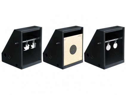 Střelnice Perfecta set – lapač terčů 17x17 cm se spinnerem a vyměnitelnými terčíky Perfecta Shooting Range Set – 17x17 cm Target Catcher with Spinner and Replaceable Targets