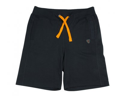 black orange jogger shorts flat