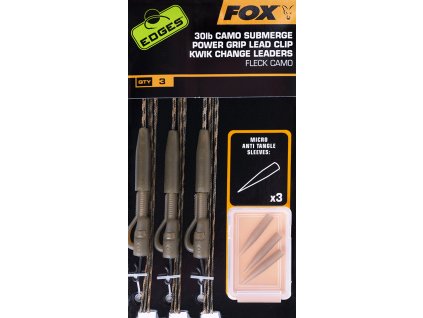 30lb camo submerge power grip lead clip kwik change leaders fleck camo