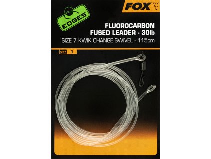 edges 30lb fluorocarbon fused leader s7 kwik change swivel 115cm