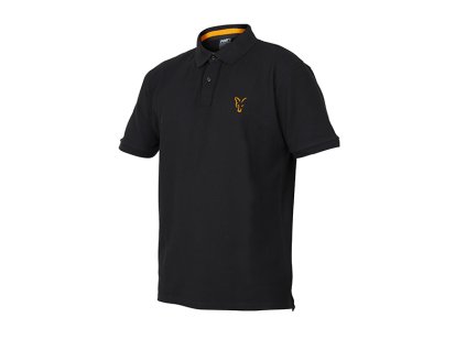 fox collection polo shirt black orange angled