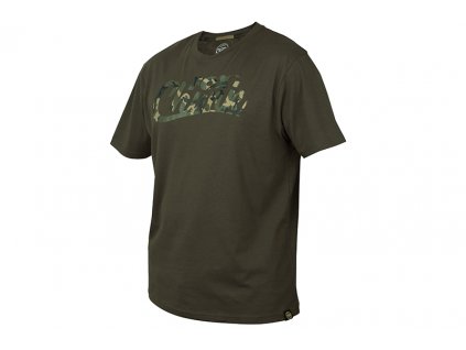 fox chunk t shirt khaki with logo angled