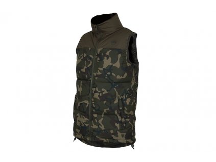 fox chunk camo gilet khaki camo angled