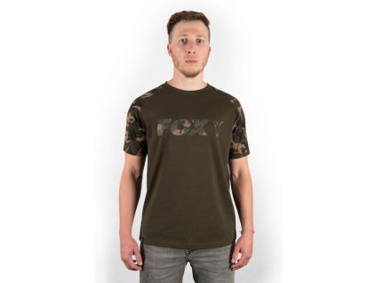 cfx019 fox khaki camo raglan t shirt front