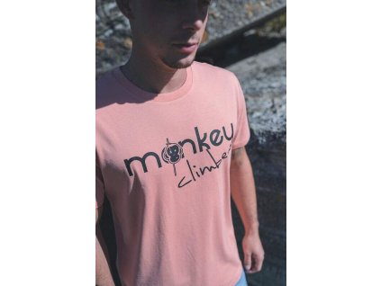 tricko monkey climber front cover t shirt sunset salmon z1