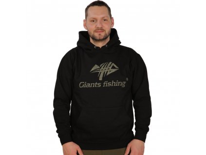 GIANTS FISHING MIKINA S KAPUCÍ ČERNÁ CAMO LOGO
