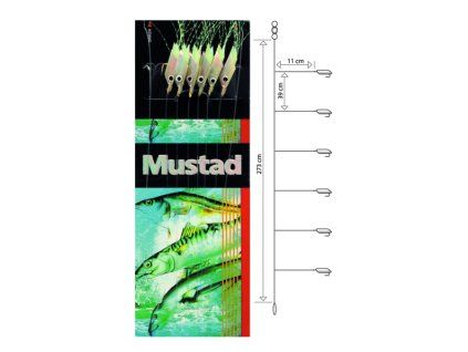 T91-4, Piscator X-White, Mustad, montáž 6 háčků