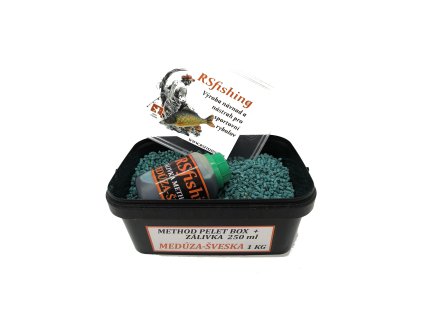 RSFISHING  PELETKY MEDÚZA ŠVESTKA-BOX 1kg+zálivka 250ml