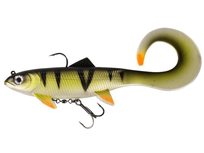33591 gumova nastraha dam effzett pike seducer curl tail 23cm 130gr perch