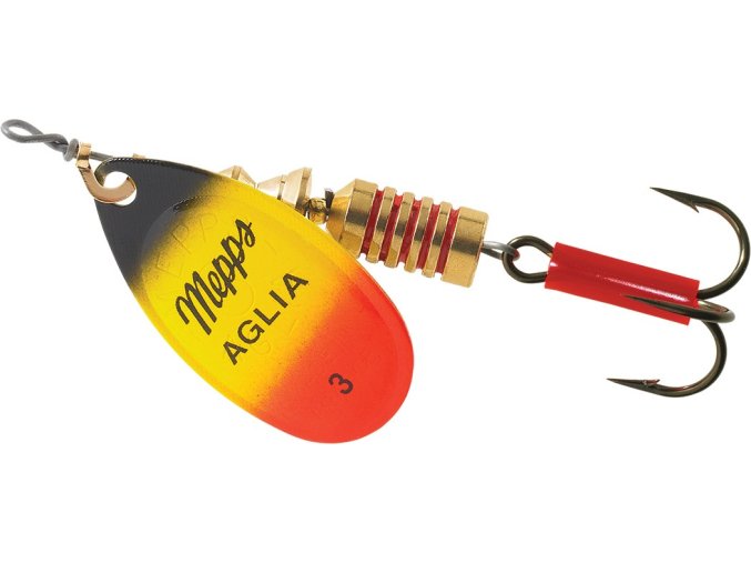 Rotační třpytka MEPPS Aglia Furia černá/žlutá/červená