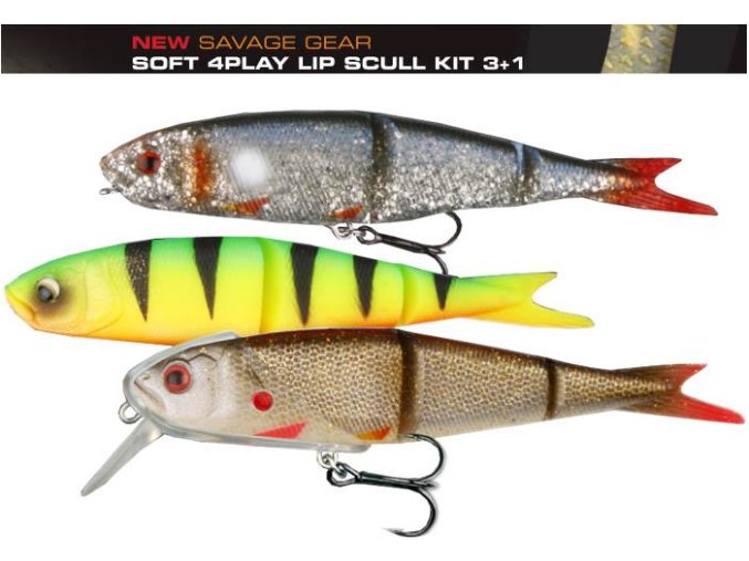 SAVAGE GEAR Soft 4play Lip Scull Kit 3+1