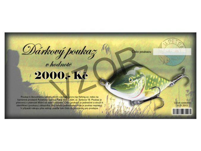 Dárkový poukaz poštou (* Dárkový poukaz poštou 5000 Kč)