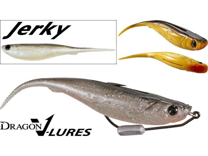 Jerkbait DRAGON Jerky stříbrná perla (* Jerkbait DRAGON Jerky stříbrná perla 8,0" (20,0cm) 5ks)