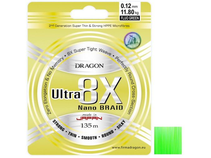 Šňůra DRAGON Ultra 8X Nano Green 135m