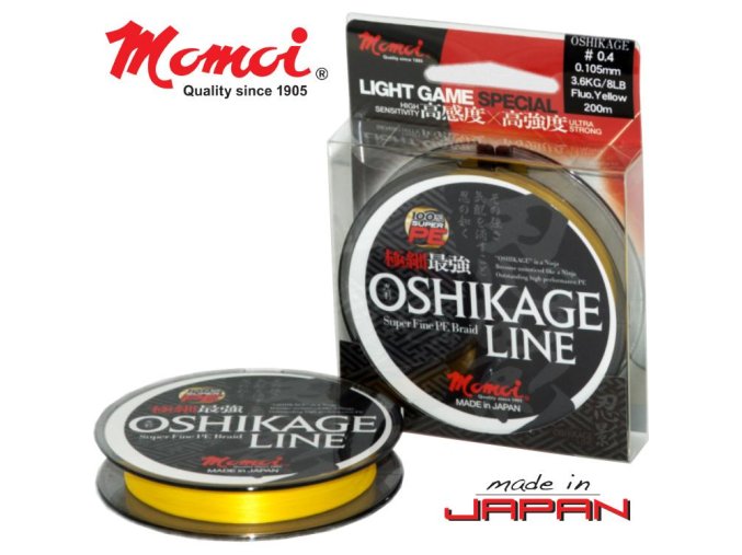 Šňůra Momoi OSHIKAGE 125m - žlutá