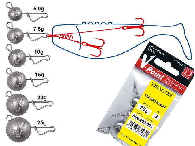 Přídavná zátěž DRAGON V-Point Italian (* Přídavná zátěž DRAGON V-Point Italian 25g / 3ks)