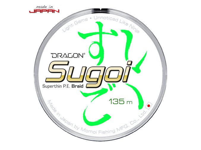 Šňůra DRAGON Sugoi fluo green 135m