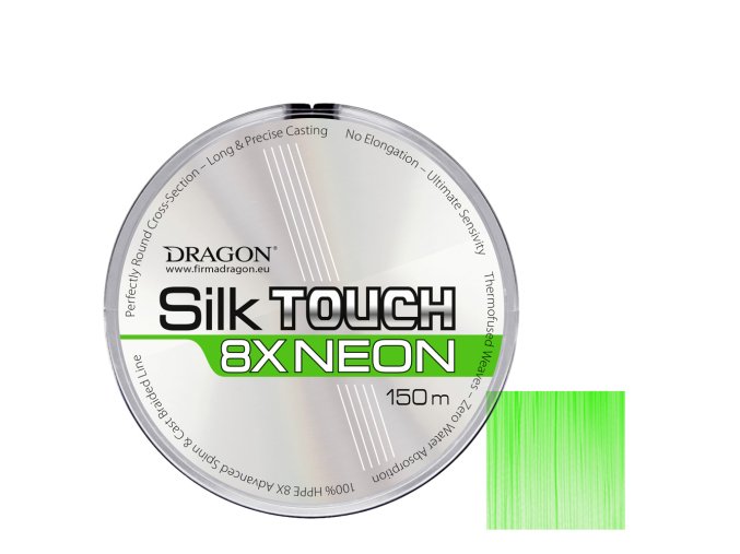 Šňůra DRAGON Silk Touch 8X Neon 150m