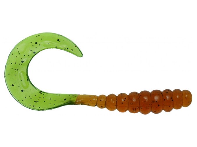 Twister ICE FISH hnědá-chartreuse (* Twister ICE FISH hnědá-chartreuse 15cm)