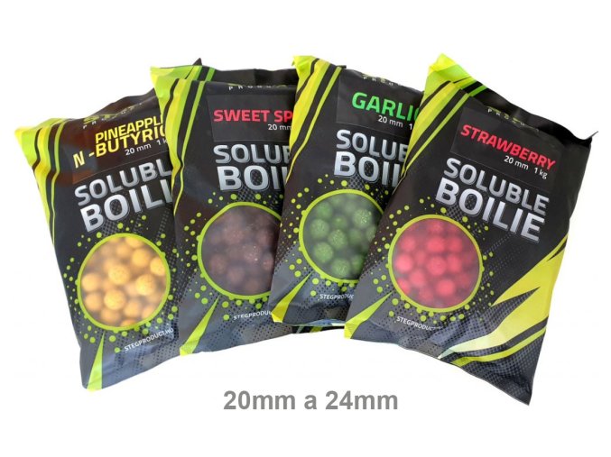Boilie STÉG Soluble 1kg (* Boilie STÉG Soluble 1kg 24mm Mango oranžový)