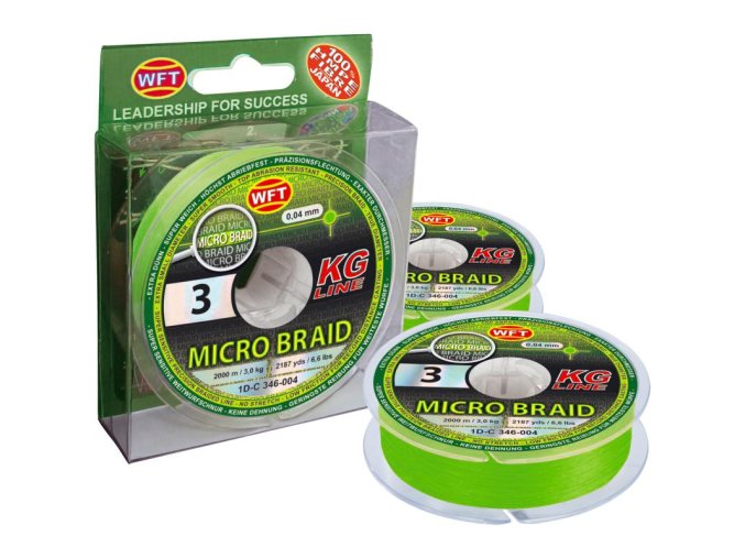 Šňůra WFT MICRO BRAID KG Line fluo zelená 150m