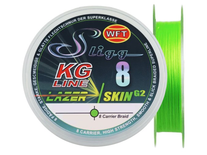 Šňůra WFT SLIG 8 Lazer Skin G2 fluo zelená 150m