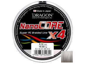 Šňůra DRAGON Nano Core X4 light grey 0,18mm 17,20kg