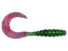 Twister ICE FISH chartreuse-červený glitter (* Twister ICE FISH chartreuse-červený glitter 15cm)