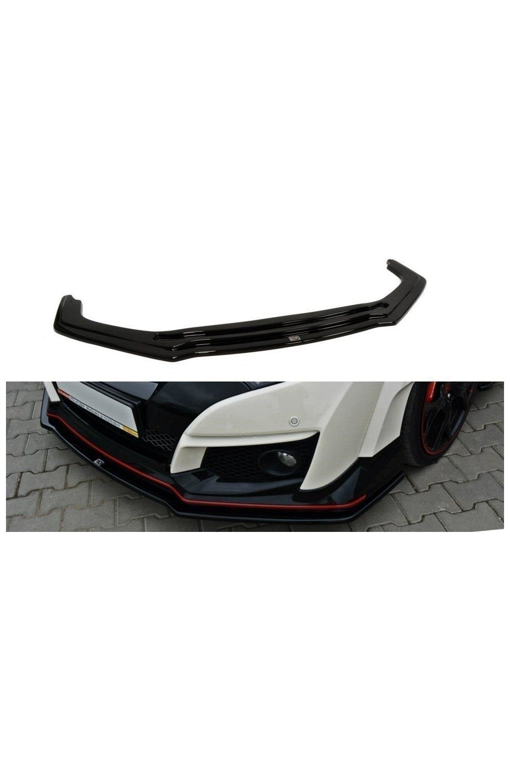 Maxton Design spoiler pod přední nárazník ver.1 pro Honda Civic Mk9 Type-S/R, carbon-Look