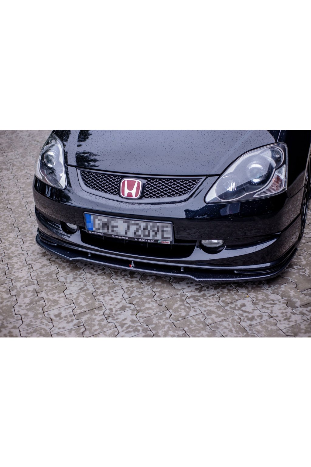 Maxton Design spoiler pod přední nárazník ver.1 pro Honda Civic Mk7 Type-S/R, černý lesklý plast ABS