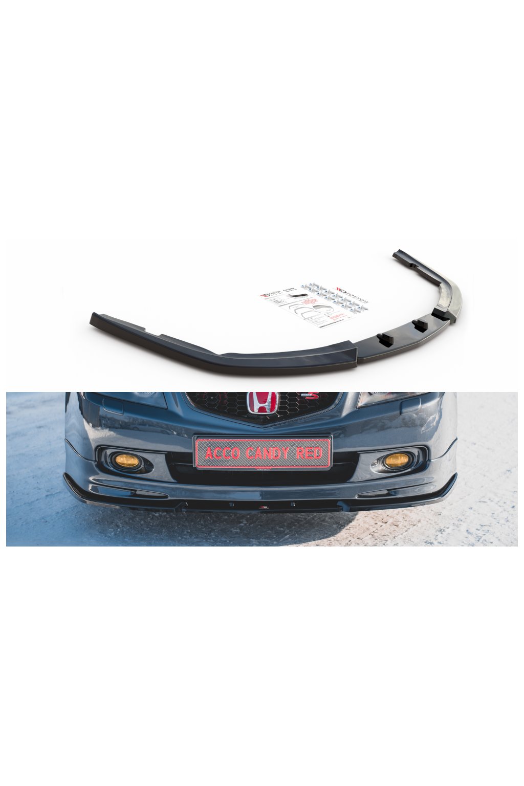 Maxton Design spoiler pod přední nárazník ver.2 pro Honda Accord Mk7 Type-S, černý lesklý plast ABS