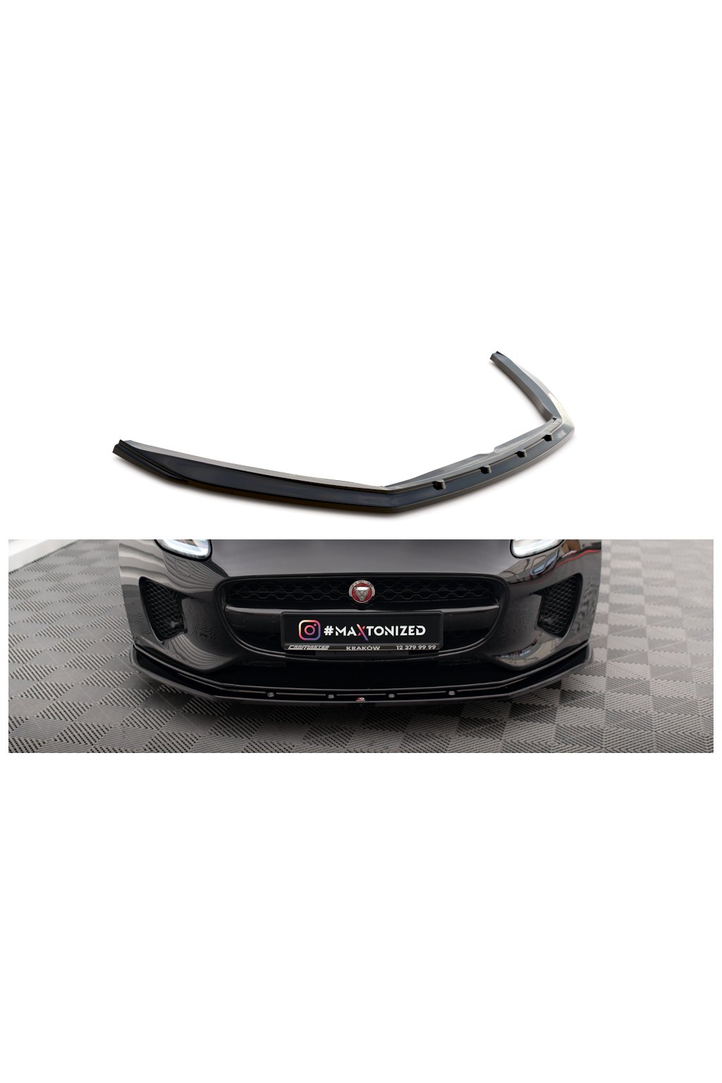 Maxton Design spoiler pod přední nárazník pro Jaguar F-type Mk1 Facelift, carbon-Look