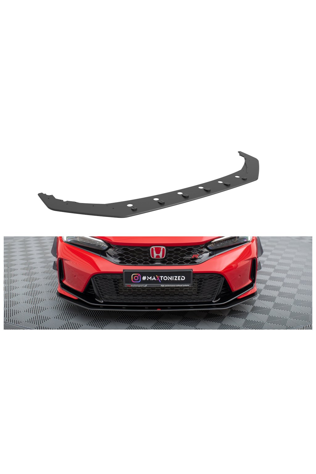 Maxton Design "Street Pro" spoiler pod přední nárazník pro Honda Civic Mk11 Type-R, plast ABS bez povrchové úpravy