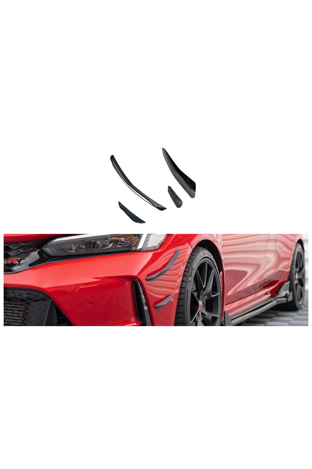 Maxton Design přítlačná křidélka předního nárazníku pro Honda Civic Mk11 Type-R