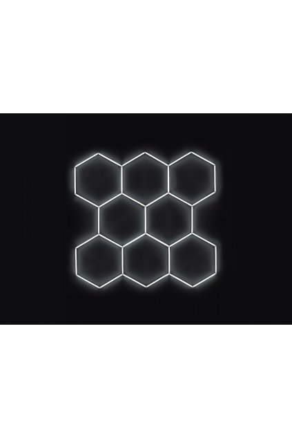 Kompletní LED hexagonové svítidlo bílé 4500 K, rozměr: 8 elementů 252 x 238 cm