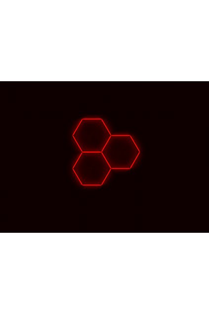 Kompletní LED hexagonové svítidlo červené, rozměr: 3 elementy 168 x 166 cm